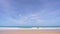 Beautiful empty beach white sandy beach with clear blue sky white clouds in Karon beach Phuket Thailand time lapse in 4k.