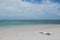 beautiful empty sandy beach and seascape at Thoddoo