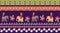 Beautiful endless striped pattern with cute cartoon animals and flowers