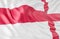 Beautiful England Flag Wave Close Up on banner background with copy space.,3d model and illustration