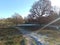 Beautiful English country side, picturesque lake, pathway down to a lake, pond, winter,wintery scene trees