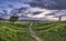 Beautiful English countrysidepanorama landscape over fields at