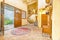 Beautiful entry, foyer, and living room interior in new luxury h