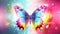 a beautiful epic shining butterfly artwork with a splash effect, ai generated image