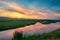 The beautiful Erguna river in sunset,grassland.