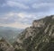 Beautiful Eroded Limestone Mountains Near Montserrates Monasery