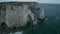 Beautiful Etretat Cliff Arch Epic Establishing Aerial Drone Shot