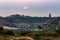 Beautiful evening on the banks of the Tungabhadra River. Hampi, Karnataka