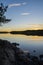 Beautiful evening coastal view and reflection in the sea, Korpo island, Finland