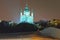 Beautiful Evening illumination of St. Andrew`s Church one of the main attractions of the city Kyiv