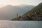 Beautiful evening Mediterranean landscape. Montenegro, Bay of Kotor . View of ancient town of Perast