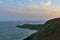 Beautiful evening scenery viewed along Howth Cliff Walk Path, Howth, Dublin, Ireland