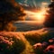 Beautiful evening sunset - ai generated image