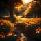 Beautiful evening sunset - ai generated image