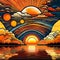 Beautiful evening sunset - ai generated image