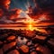 Beautiful evening sunset - ai generated image