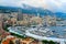 Beautiful evening view of port area of La Condamine and Monte Carlo, Principality of Monaco