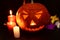 Beautiful evil ghastly glowing pumpkin