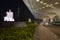 Beautiful exteriors of Mumbai International airport during night also called Chhatrapati Shivaji International Airport in India