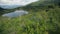 Beautiful extreme long shot of the mountain lake in the Carpathians mountains