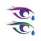 Beautiful eye logo with eye tear vector bundle set