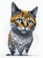 Beautiful fabulous cat on a clean background. Home pet. Petfluencers