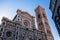 beautiful facade of Duomo Cathedral with Giotto Bell Tower