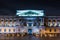 The beautiful facade of the St. Michael`s, Mikhailovsky or the Engineers` Castle in Saint Petersburg, Russia in the autumn evening