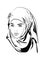 Beautiful face of arabic muslim woman, vector illustration,