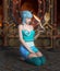 Beautiful fairy wearing a blue dress