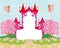 Beautiful fairytale pink castle frame