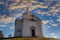 Beautiful and famous St. Sebastian`s chapel Svaty Kopecek - in czech on a sunset. Mikulov, South Moravian region. Czech Republi