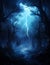 beautiful fantasy Gothic Enchanted dark night forest Background clipart illustration