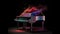 Beautiful fantasy piano isolated on dark background. Generative AI