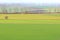 Beautiful farming landscape - green fields and trees