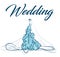 BEAUTIFUL FASHION BRIDE MODEL IN A WEDDING DRESS