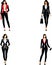 Beautiful fashion business attire flat vector set