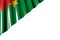 beautiful feast flag 3d illustration - shiny flag of Burkina Faso with big folds lying in left top corner isolated on white