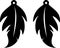 Beautiful feather shape Earrings petal  shape Earrings template svg vector cutfile for cricut and silhouette