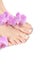 Beautiful feet with spa french nail pedicure