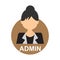 beautiful female administrator icon. isolated white background. vector illustration