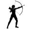 Beautiful of female archer warrior silhouette vector collection on white background