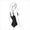 Beautiful female figure logo design in minimalistic linear style. Woman emblem for lingerie, swimsuit shop, cosmetology