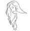 beautiful female hair lineart