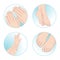 Beautiful female hands and feet, manicure and pedicure. Body care set design vector illustration