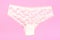 Beautiful female lace panties on white background