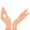 Beautiful female two pair open hands. vector