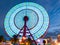 Beautiful Ferris Wheel Spinning Long Exposure Neons