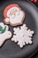 Beautiful festive Christmas gingerbread made by hand with decoration elements