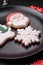 Beautiful festive Christmas gingerbread made by hand with decoration elements